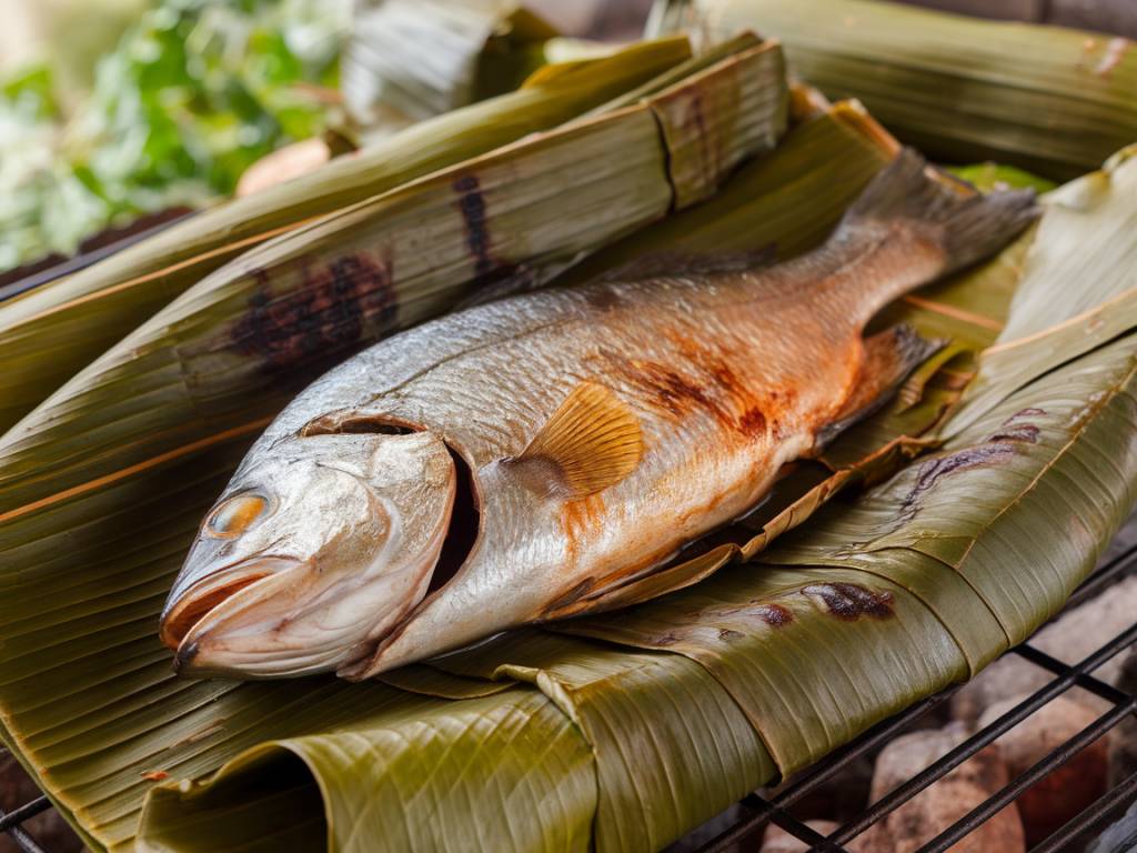 comment cuisiner des poissons frais dans des feuilles de bananier